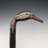 British vintage twisted black shaft walking stick with painted duckhead handle, 94cm